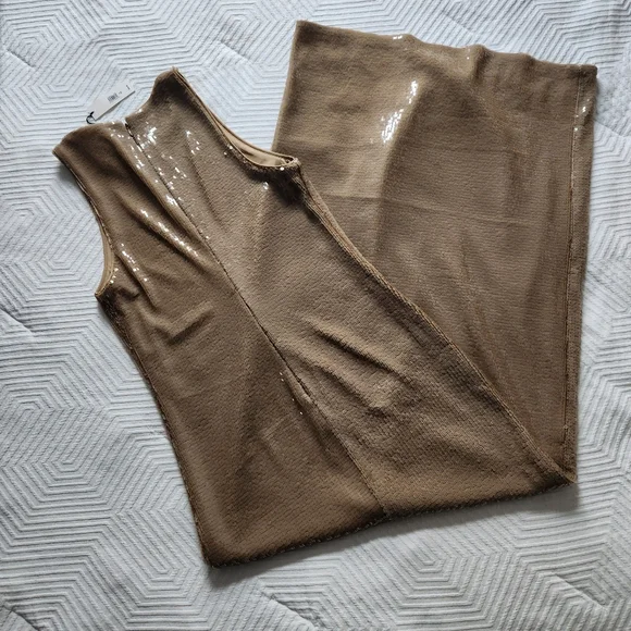 NEW Banana Republic Stretch-Sequin Maxi Dress, Size Medium Tall - Picture 3 of 4